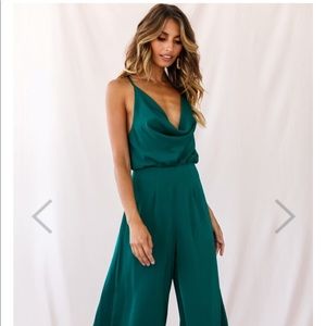 Forrest Green Silk Jumpsuit